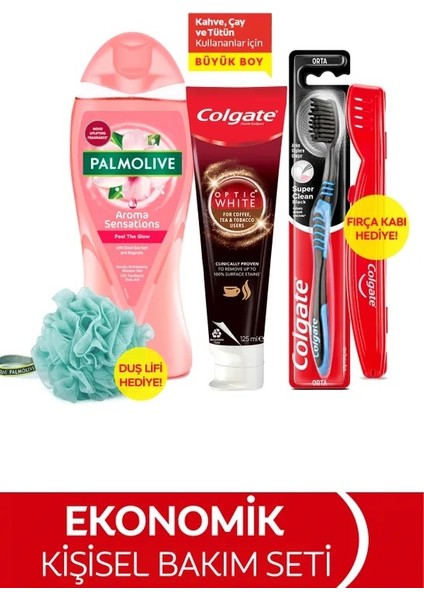 & Colgate Avantaj Pk (Diş Macunu 125ML+DIŞ Fırçası+Saklama Kabı+Duş Jeli 750ML+BANYO Lifi)