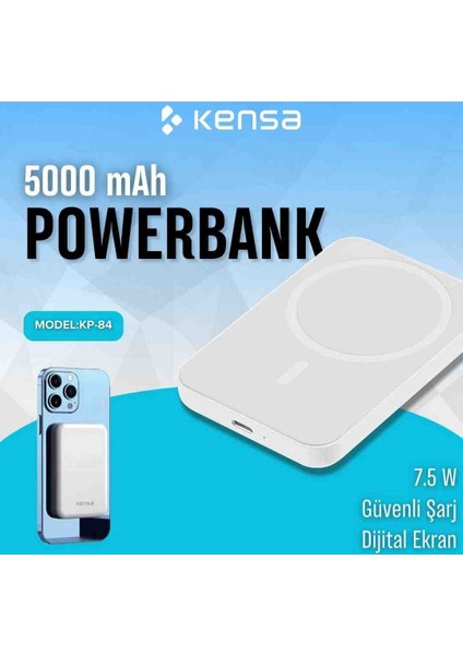 KP-84 Magsafe Uyumlu 5000 Mah Powerbank