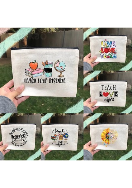 W01307-TBBK-D Tarzı Öğretmen Aşk Inspire Baskı Kadın Kozmetik Çantaları Seyahat Makyaj Çantası Kadın Tuvalet Organizatör Kalem Depolama Kılıfı En Iyi Hediyeler (Yurt Dışından) fiyatları