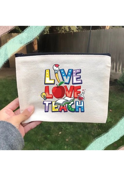 W01307-TBBK-D Tarzı Öğretmen Aşk Inspire Baskı Kadın Kozmetik Çantaları Seyahat Makyaj Çantası Kadın Tuvalet Organizatör Kalem Depolama Kılıfı En Iyi Hediyeler (Yurt Dışından) modelleri