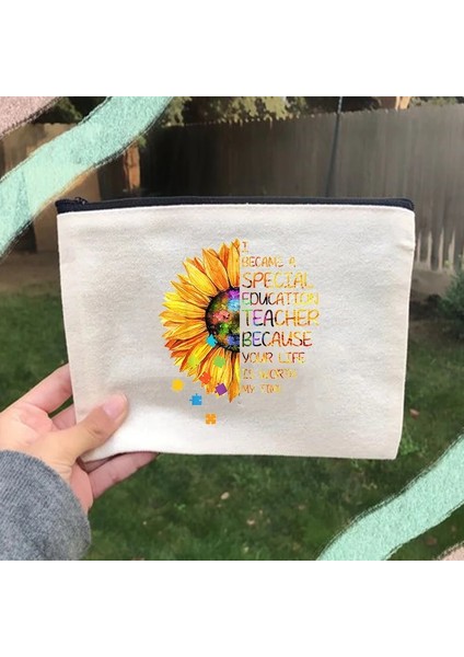 W01307-TBBK-D Tarzı Öğretmen Aşk Inspire Baskı Kadın Kozmetik Çantaları Seyahat Makyaj Çantası Kadın Tuvalet Organizatör Kalem Depolama Kılıfı En Iyi Hediyeler (Yurt Dışından) indirimleri