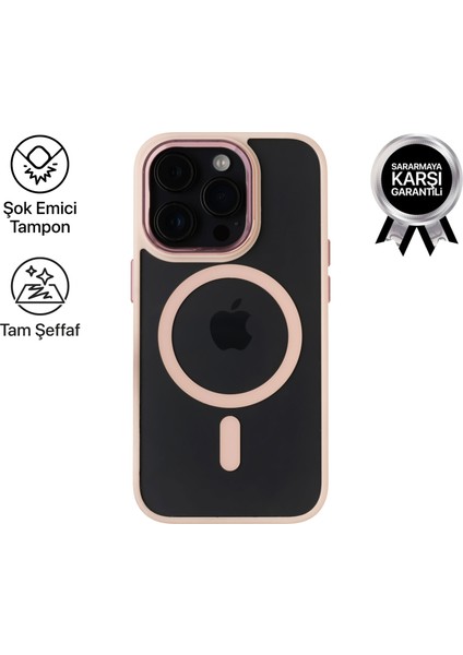 Apple iPhone 15 Pro Max Telefon Kılıfı Magsafe Bold Pudra