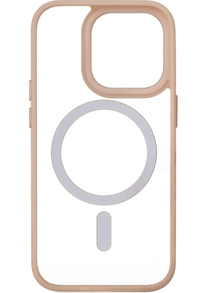 Apple iPhone 15 Pro Max Telefon Kılıfı Magsafe Bold Pudra