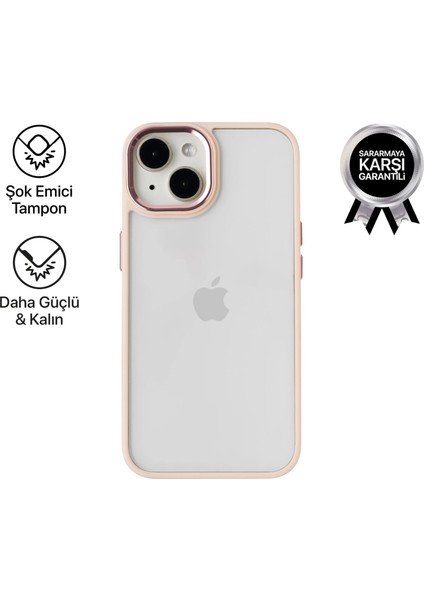 Apple iPhone 15 Telefon Kılıfı Bold Pudra