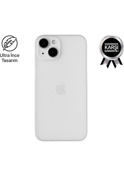 Apple iPhone 15 Plus Telefon Kılıfı Carbon Beyaz