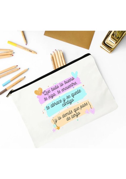 TW284300-TBWH-D Stili Tüm Güzel Şeyler Seni Takip Etsin Seni Bulsun Seni Kucaklasın Kadın Makyaj Çantaları Kanvas Makyaj Organizatör Kutusu (Yurt Dışından)