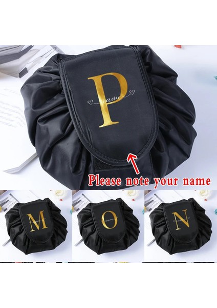 9NAME12Z Stili Herhangi Bir Adı Özelleştirin Ipli Kozmetik Çantası Seyahat Organizatör Makyaj Çantaları Tuvalet Saklama Çantası Kadın Makyaj Çantası Güzellik Çantası (Yurt Dışından) modelleri