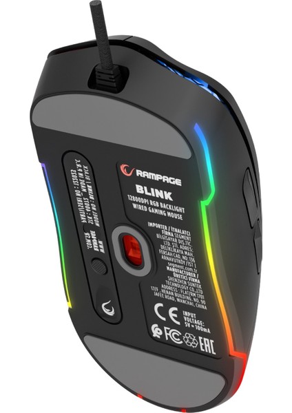 BLINK Siyah 7 Makro Tuşlu RGB 12800 DPI Gaming Oyuncu Mouse