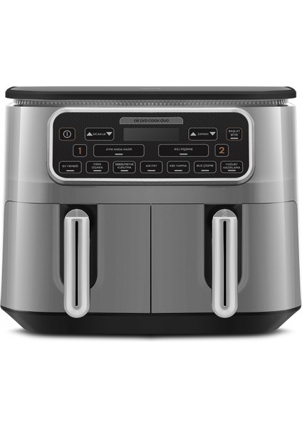 Air Pro Cook Duo Ev Yemeği Xxxl 8 Litre Airfryer Cool Gray 8 Kişilik
