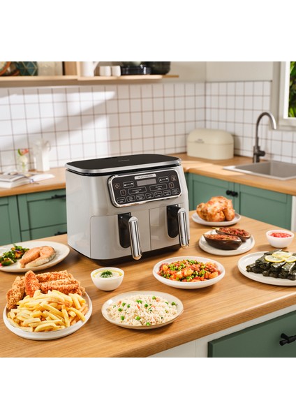 Air Pro Cook Duo Ev Yemeği Xxxl 8 Litre Airfryer Cool Gray 8 Kişilik modelleri