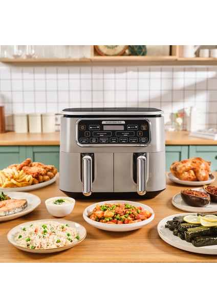 Air Pro Cook Duo Ev Yemeği Xxxl 8 Litre Airfryer Cool Gray 8 Kişilik fırsatları