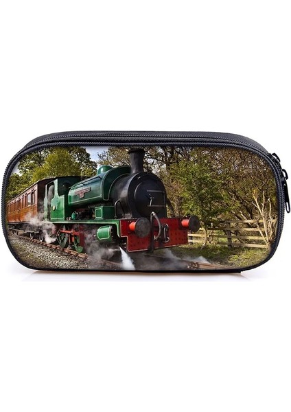 QBBHUOCHETOU16 Tarzı Vintage Buharlı Tren Lokomotif Kozmetik Kutuları Kalem Çantası Erkek Kız Okul Çantası Çocuklar Kalem Kutusu Çocuk Kırtasiye Çantası (Yurt Dışından)