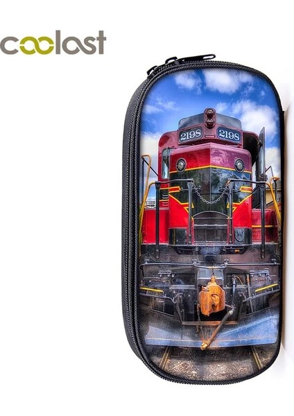 QBBHUOCHETOU16 Tarzı Vintage Buharlı Tren Lokomotif Kozmetik Kutuları Kalem Çantası Erkek Kız Okul Çantası Çocuklar Kalem Kutusu Çocuk Kırtasiye Çantası (Yurt Dışından)