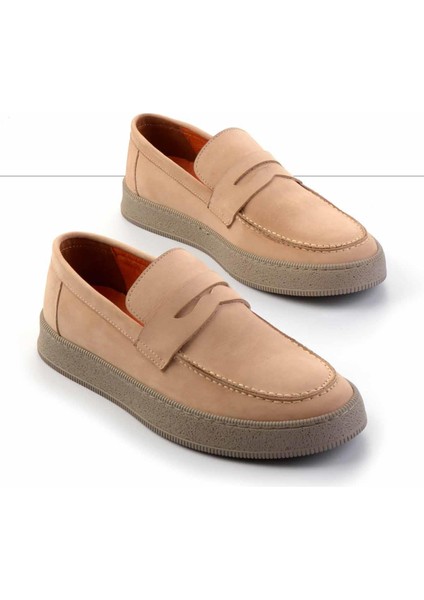 Kum Nubuk Deri Erkek Casual Ayakkabı E01902496601