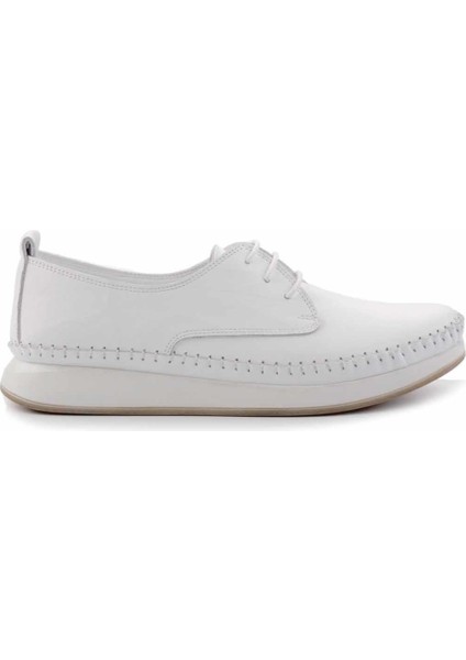 Beyaz Deri Kadın Casual Ayakkabı K01908111103