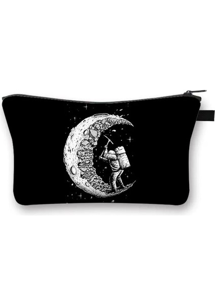 SHZBMARSCW02 Tarzı Astronot Spaceosmetic Çanta Yıldızlı Gece Galaxy Erkek Kız Makyaj Çantaları Ruj Kılıfı Bayanlar Taşınabilir Mini Cüzdan (Yurt Dışından)