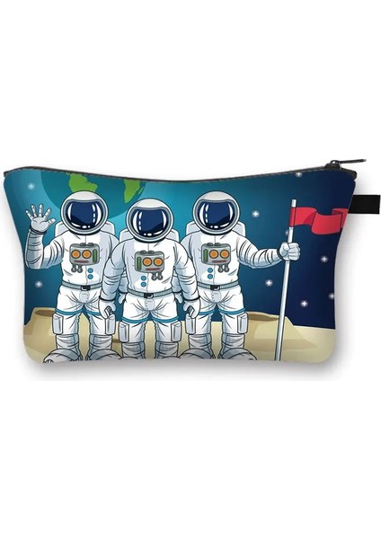 SHZBMARSCW02 Tarzı Astronot Spaceosmetic Çanta Yıldızlı Gece Galaxy Erkek Kız Makyaj Çantaları Ruj Kılıfı Bayanlar Taşınabilir Mini Cüzdan (Yurt Dışından) fırsatları