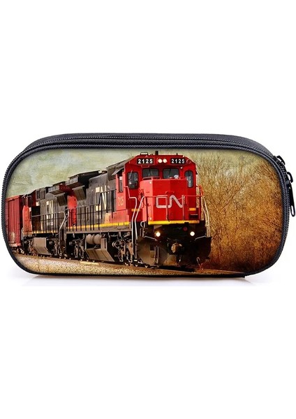 QBBHUOCHETOU34 Tarzı Vintage Buharlı Tren Lokomotif Kozmetik Kutuları Kalem Çantası Erkek Kız Okul Çantası Çocuklar Kalem Kutusu Çocuk Kırtasiye Çantası (Yurt Dışından)