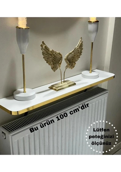 Talaş Tozum Beyaz Gold Pvc Petek Üstü Tak Çıkar, Uçan Raf & Dresuar Duvar Montajsız Oval Kesim 100 cm