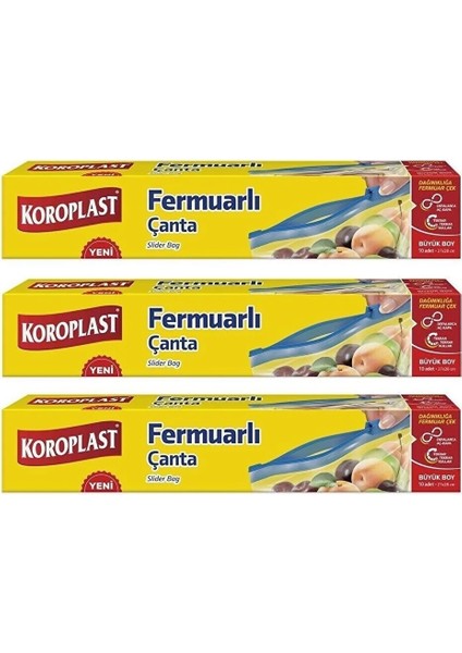 Fermuarlı Çanta Büyük Boy 10 Lu 27 x 28 cm x 3 Paket