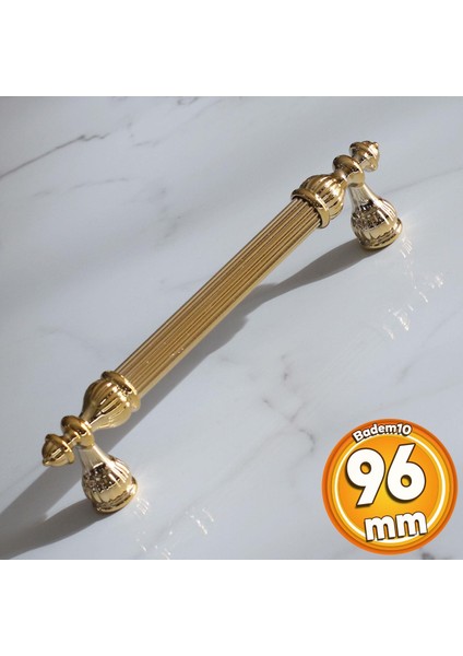 Şah 96 mm Gold Altın Kulp Metal Mobilya Dolap Çekmece Kapak Mutfak Kulpları Kulbu Dolabı Kulpu