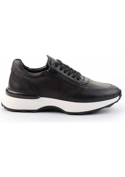 Siyah Hakiki Deri Erkek Sneaker E01350709503