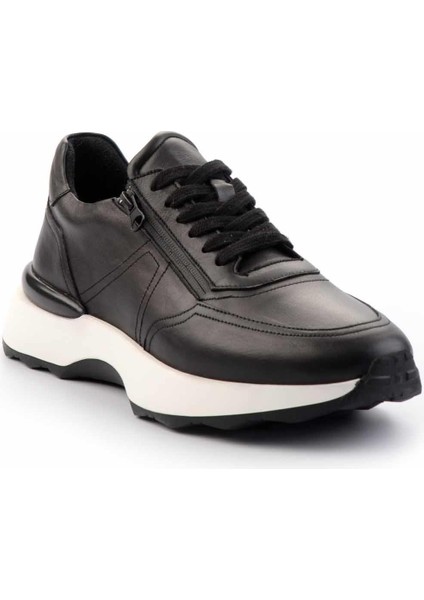Siyah Hakiki Deri Erkek Sneaker E01350709503