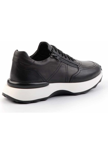 Siyah Hakiki Deri Erkek Sneaker E01350709503