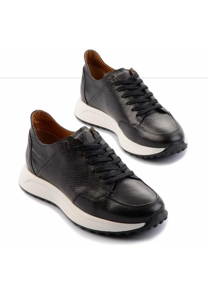 Siyah Floter Hakiki Deri Erkek Sneaker E01310110240