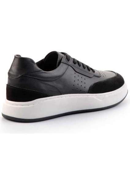 Siyah Siyah Nubuk Hakiki Deri Erkek Casual Ayakkabı E01380103843 fırsatları