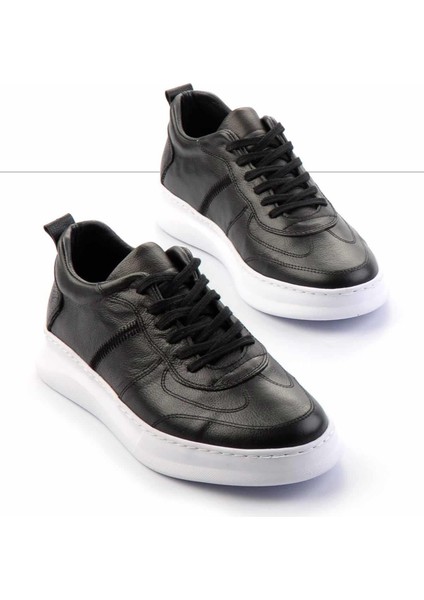 Siyah Hakiki Deri Erkek Casual Ayakkabı E01759070203
