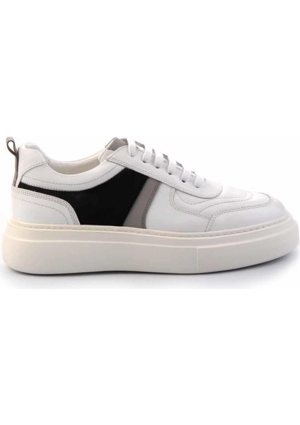 Beyaz Gri Napa Hakiki Deri Erkek Sneaker E01901251843 fiyatları