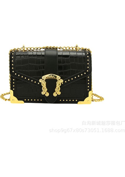 Basit Kadın Çantası Doku Omuz Çantası Retro Çanta (Yurt Dışından)