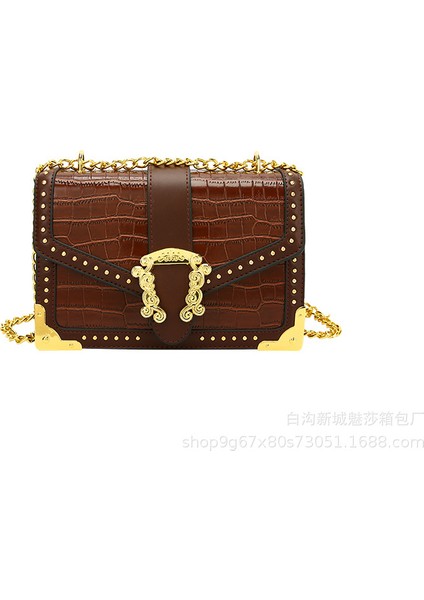 Basit Kadın Çantası Doku Omuz Çantası Retro Çanta (Yurt Dışından)