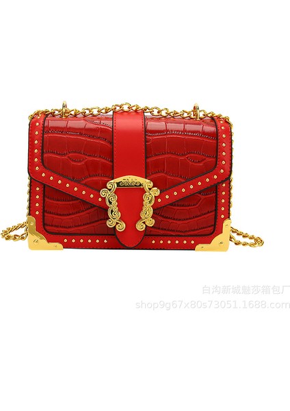 Basit Kadın Çantası Doku Omuz Çantası Retro Çanta (Yurt Dışından)