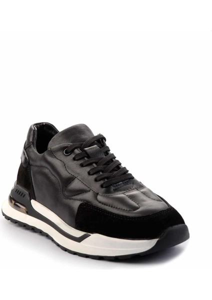 Siyah Napa Hakiki Deri Erkek Sneaker E01585712243