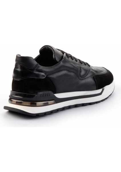 Siyah Napa Hakiki Deri Erkek Sneaker E01585712243
