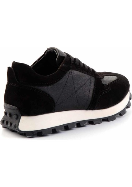 Siyah Siyah Süet Hakiki Deri Erkek Sneaker E01585731902 fırsatları