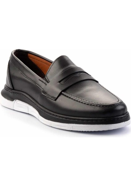 Siyah Hakiki Deri Erkek Loafer Ayakkabı E01439500003 modelleri