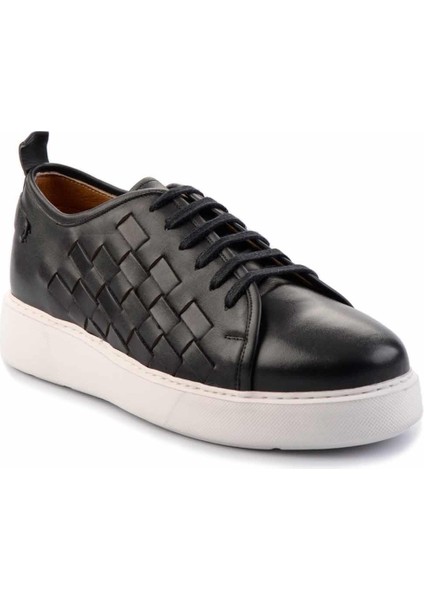 Siyah Örgü Hakiki Deri Erkek Sneaker E01310111741 modelleri