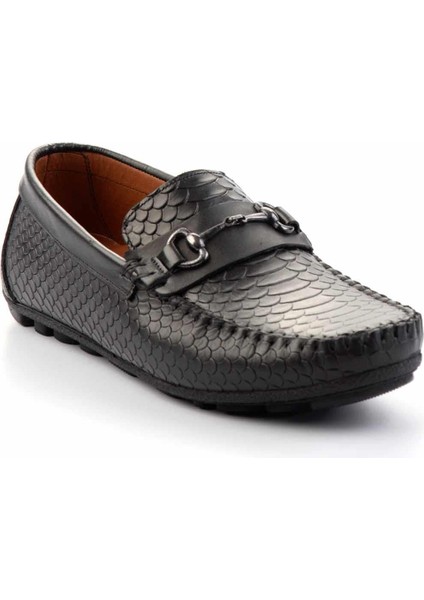 Siyah Yılan Hakiki Deri Erkek Loafer Ayakkabı E01378000407 modelleri