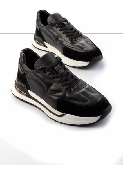 Siyah Napa Hakiki Deri Erkek Sneaker E01585712243