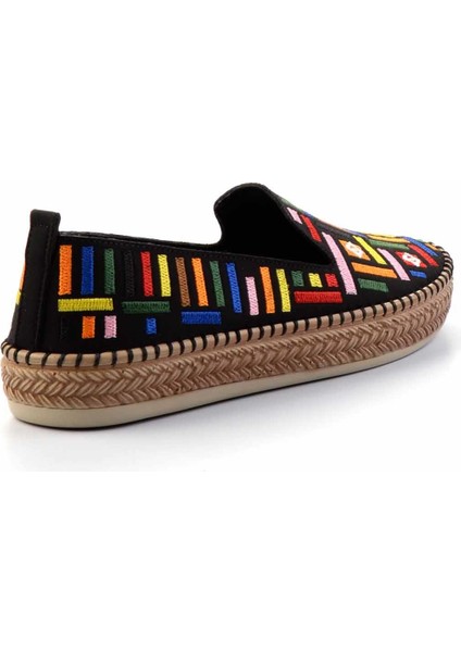 Siyah Çok Renkli Kumaş Kadın Espadril K01309600504 modelleri