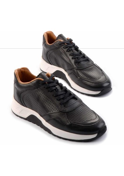 Siyah Hakiki Deri Erkek Sneaker E01310601003