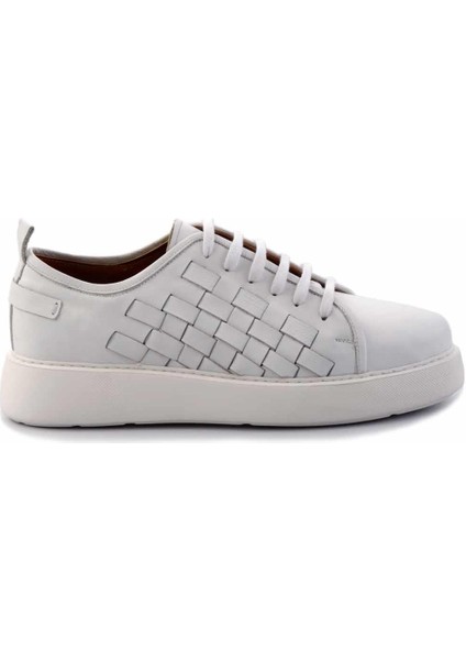 Beyaz Örgü Hakiki Deri Erkek Sneaker E01310111741 fiyatları