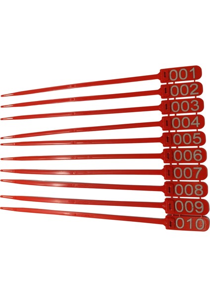 100 Adet Kırmızı Et Belirleme (Karkas) Kelepçesi 36CM