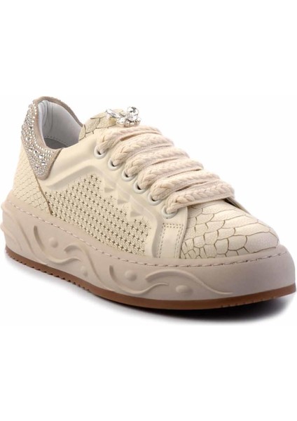 Bej Hakiki Deri Kadın Sneaker K01459702103 fiyatları