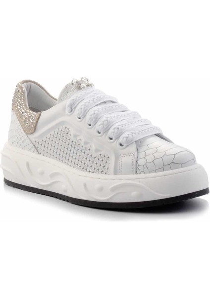 Beyaz Hakiki Deri Kadın Sneaker K01459702103 fiyatları