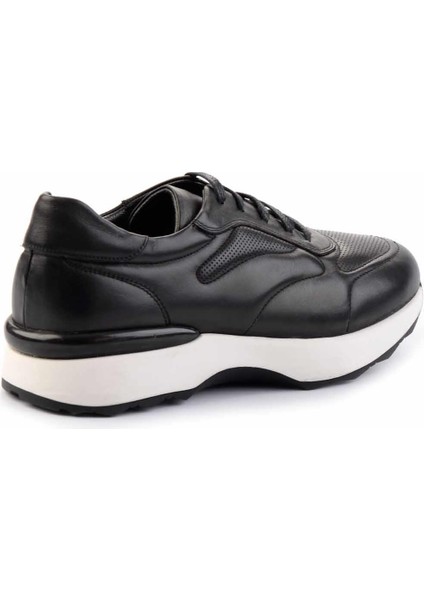 Siyah Baskılı Hakiki Deri Erkek Sneaker E01757167403 fırsatları