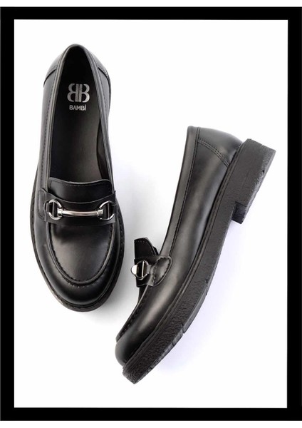 Siyah Kadın Loafer Ayakkabı K01257067709